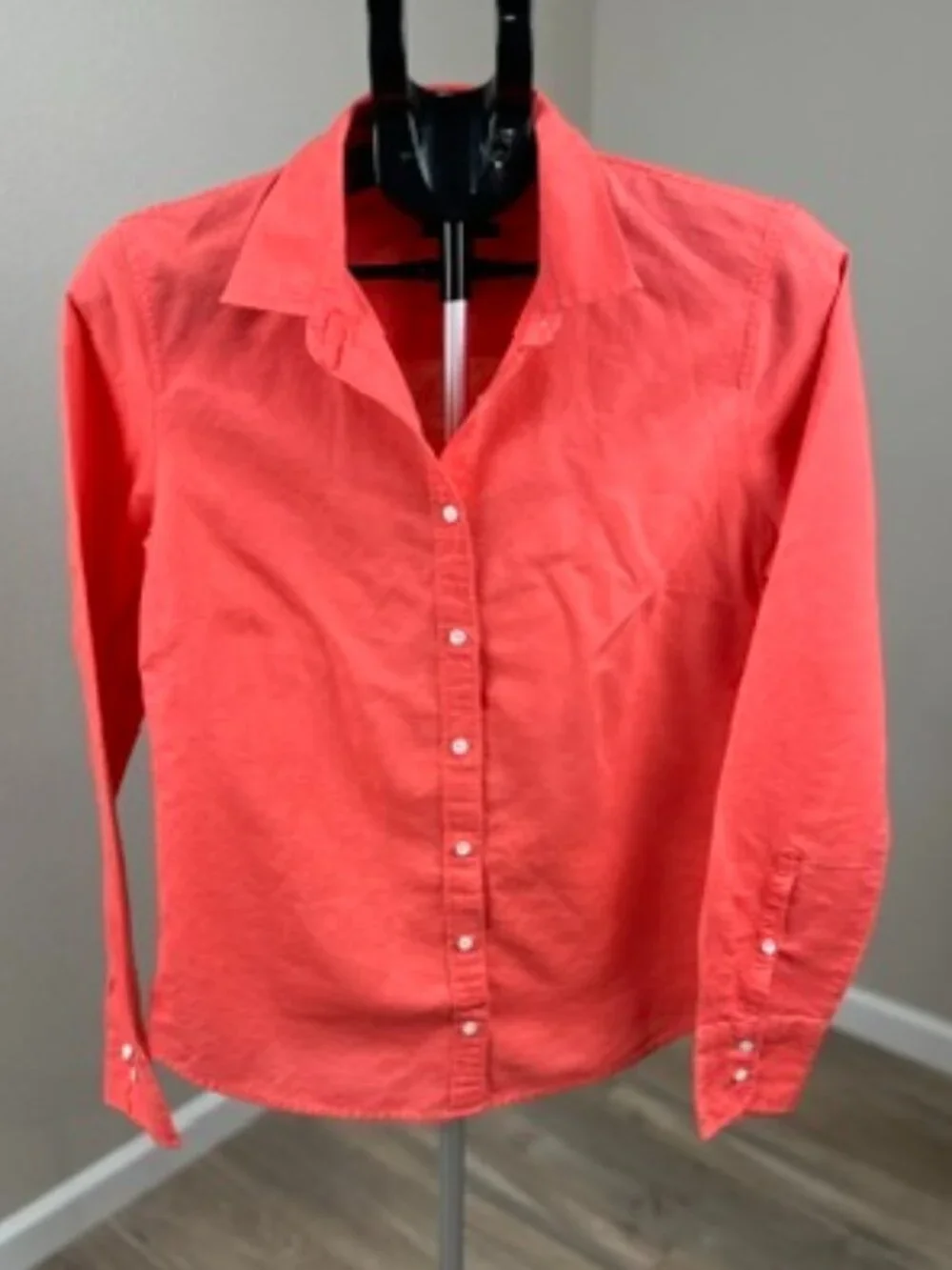 J.Crew Perfect Shirt Women’s Size 10 Coral Linen Cotton Button-Up Top